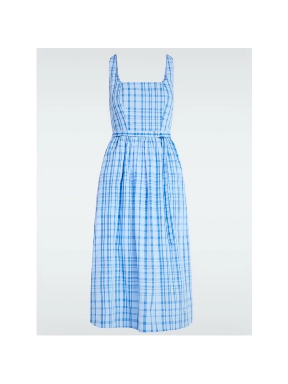 Free assembly blue plaid dress xs cottage core